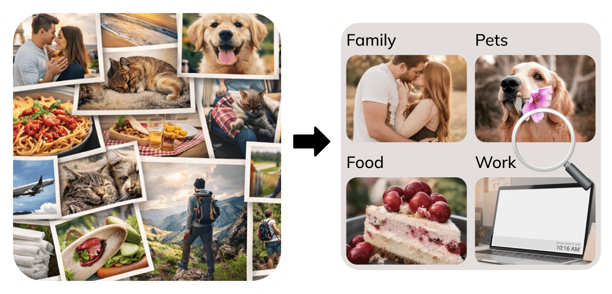 FotoTidy visual for organizing a photo library